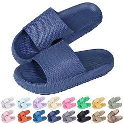 Sfit Badelatschen Damen Herren Wolkenschuhe Eva Badeschuhe Cozislides Badeschlappen rutschfeste Dusch Pantoletten Sommer Cozy Slides Schlappen,Marine,40/41 EU von Sfit