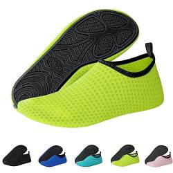 Sfit Badeschuhe Damen Wasserschuhe Kinder Schwimmschuhe rutschfest Aquaschuhe Leicht Barfussschuhe Schnelltrocknend Strandschuhe Breathable Gr.22-45(Hellgrün,36/37 EU) von Sfit