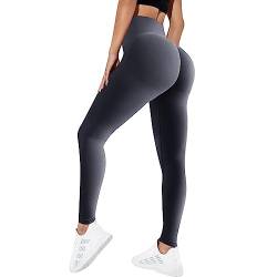 Sfit Damen Scrunch Butt Leggings High Waist Push Up Boom Booty Leggings Blickdicht Slim Fit Nahtlos Fitnesshose Sport Leggings Workout Yoga Sporthose(Dunkelgrau,XL) von Sfit