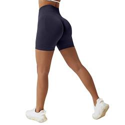 Sfit Damen Scrunch Butt Sport Shorts Kurze Leggings Push Up High Waist Boom Booty Nahtlos Biker Tights Gym Shorts Blickdicht Sporthose für Sommer Workout Gym Yoga Fitness(Dunkelgrau,L) von Sfit