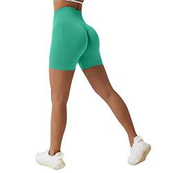 Sfit Damen Scrunch Butt Sport Shorts Kurze Leggings Push Up High Waist Boom Booty Nahtlos Biker Tights Gym Shorts Blickdicht Sporthose für Sommer Workout Gym Yoga Fitness(Grün,M) von Sfit