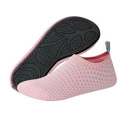 Sfit Unisex Badeschuhe Damen/Herren Kinder Schwimmschuhe Wasserschuhe, Schnell Trocknend Leicht Atmungsaktiv Aquaschuhe rutschfeste Surfschuhe Sommer Strandschuhe,A-Rosa,32/33 EU von Sfit