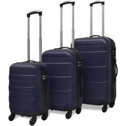 ShGaxin 3-TLG. Hartschalen-Reisekoffer-Set Trolley, Handgepäck, Trolley Koffer, Reisekoffer, Rollkoffer, Hartschalenkoffer, Kofferorganizer, Blau von ShGaxin