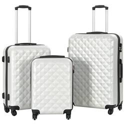 ShGaxin Hartschalen-Trolley-Set 3 STK Handgepäck, Trolley Koffer, Reisekoffer, Rollkoffer, Hartschalenkoffer, Kofferorganizer, Helles Silber ABS von ShGaxin