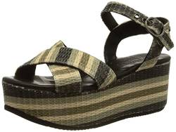 Shabbies Amsterdam Damen SHS1098 Sandale, Stripe Green Black, 37 EU von Shabbies Amsterdam