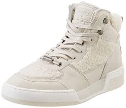 Shabbies Amsterdam Damen SHS1221 Mid Top Nappa Leather fur Detail Sneaker, 3002, 38 EU von Shabbies Amsterdam