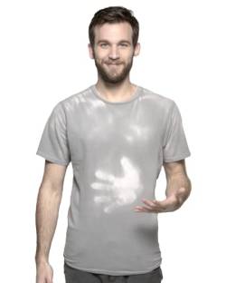 Shadow Shifter Verfärbende T-Shirt - Temperaturreagierend SMARTWEAR Hemd für Herren und Männer, Farbe verändert Sich automatisch durch Wärme/Kälte (Medium, Grey to White) von Shadow Shifter