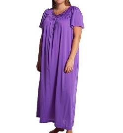 Shadowline Damenkleid in Plus-Größe mit Blütenblättern, 134 cm, Kurze Flatterärmel, langes Kleid - Violett - 1X von Shadowline