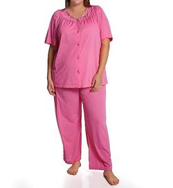 Shadowline Women's Petals Short Sleeve Pajama - pink - 34 von Shadowline