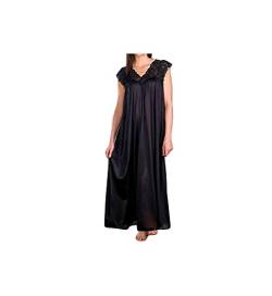 Shadowline Women's Silhouette 53 Inch Short Cap Sleeve Long Gown, Black, Large von Shadowline