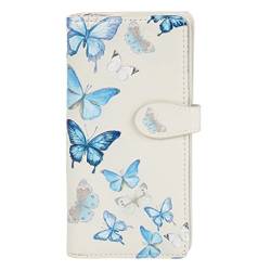 SHAGWEAR ® Portemonnaie Geldbeutel Damen Geldbörse Mädchen | Bifold Mehrfarbig Portmonee Designs: (Schmetterling Creme/Butterflies Beige) von Shag Wear