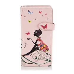 SHAGWEAR ® Portemonnaie Geldbörse Damen Geldbeutel Mädchen Bifold Mehrfarbig Portmonee Designs: (Schmetterling Oase Rosa/Butterfly Oasis) von Shag Wear