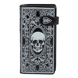 SHAGWEAR ® Portemonnaie Geldbörse Damen Geldbeutel Mädchen Bifold Mehrfarbig Portmonee Designs: (Totenkopf Schwarz/Skull Card Black) von Shag Wear