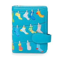 Shagwear ® Portemonnaie Geldbörse Damen Geldbeutel Mädchen Bifold Mehrfarbig Portmonee Designs: (Socken/Socks) von Shag Wear