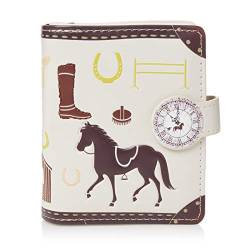 Shagwear ® Portemonnaie Geldbörse Damen Geldbeutel Mädchen Bifold Mehrfarbig Portmonee mit Pferd | Schönes Designs: (Pferde/Unbrideld Horses) von Shag Wear