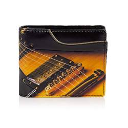 Shagwear Geldbörse Herren Portemonnaie Groß mit Riessverschluss Münzfach 9 Fächer PU Leder Geldbeutel für Männer Brieftasche Wallet Portmonee - Elektrische Gitarre von Shag Wear