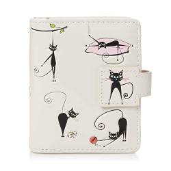 Shagwear Portemonnaie Geldbörse für junge Damen, Mädchen Geldbeutel Portmonaise Designs:, Irre Katzen Creme/ Crazy Cats, SM von Shag Wear