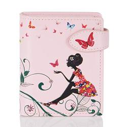 Shagwear Portemonnaie Geldbörse für junge Damen, Mädchen Geldbeutel Portmonaise Designs:, Schmetterling Oase Rosa/ Butterfly Oasis, SM von Shag Wear