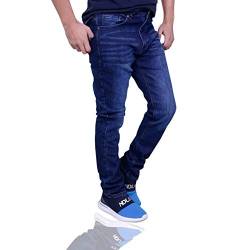 Men's Jeans Herren Jeans Slim Fit Style Blau Hose Regular Skinny Jeanshose Men's Stretchy Slim Fit Jeans (Dark Blue, W36/L34) von Shah Traders