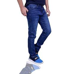 Men's Jeans Herren Jeans Slim Fit Style Blau Hose Regular Skinny Jeanshose Men's Stretchy Slim Fit Jeans (Mid Blue, W28/L30) von Shah Traders