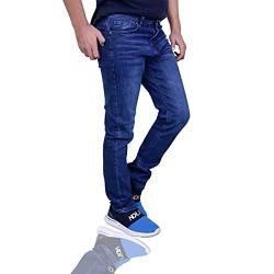 Men's Jeans Herren Jeans Slim Fit Style Blau Hose Regular Skinny Jeanshose Men's Stretchy Slim Fit Jeans (Mid Blue, W36/L34) von Shah Traders