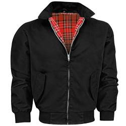 Shah Traders Harrington Jacket, The Knightsbridge of London, Harrington Jacke Blouson English Vinatge Jacket Karofutter - Red Check lining from Inside - XS-4XL (Black, XXXL) von Shah Traders