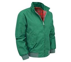 Shah Traders Harrington Jacket, The Knightsbridge of London, Harrington Jacke Blouson English Vinatge Jacket Karofutter - Red Check lining from Inside - XS-4XL (Grün, XL) von Shah Traders