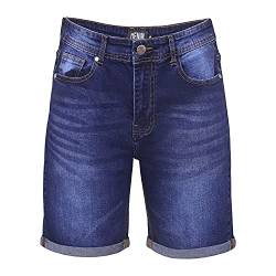 Shah Traders Summer Denim Jeans Shorts Designer Jeans Herren Shorts Kurze Hose Slim Fit Cotton Short Denim Stretch (Dark Blue, W40) von Shah Traders
