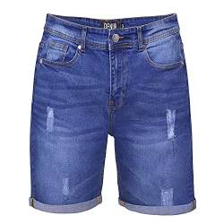 Shah Traders Summer Denim Jeans Shorts Designer Jeans Herren Shorts Kurze Hose Slim Fit Cotton Short Denim Stretch (Mid Blue, W28) von Shah Traders