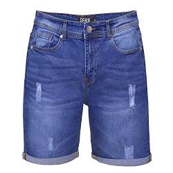 Shah Traders Summer Denim Jeans Shorts Designer Jeans Herren Shorts Kurze Hose Slim Fit Cotton Short Denim Stretch (Mid Blue, W34) von Shah Traders