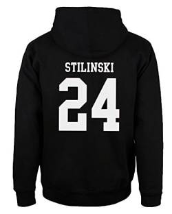 Herren-Kapuzen-Sweatshirt mit Aufdruck, Kapuzenpullover, lässig, Oberteil Gr. Small, Stilinski 24 schwarz von ShallGood