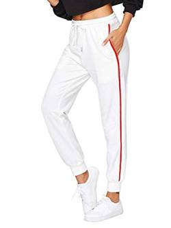 ShallGood Damen Jogginghose Trainingshose Sweat Pants Sporthose Fitness Hose Weiß Large von ShallGood