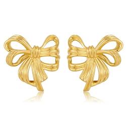 Ohrringe,Goldene Ohrringe Damen,Bogenförmige Ohrringe Earrings, Modeschmuck Earring Dupes für Frauen und Mädchen (golden-4) von ShangSRS