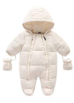 ShangSRS Baby Schneeanzug Spielanzug Jumpsuit Outfit Babykleidung Krabbeln für KinderParka Kapuzenjacke Daunenmantel Babyparka Daunenjacke (73, Beige) von ShangSRS