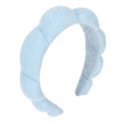 Anti-Rutsch-Schwamm-Stirnband, Gepolsterter Haarreifen, Blau, Saugfähig, Hautfreundlich, Niedlich, für Damen, Make-up, Spa von Shanrya