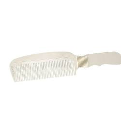 Friseurkamm, Tragbarer Haarkamm aus Kunststoff, Langlebiger, Abgerundeter Zahn für Zuhause und Badezimmer (WHITE) von Shanrya