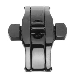 Shanrya Uhrenverschluss, Edelstahl Unisex Uhrenschnalle 6mm 25mm Doppeldruckknopf Schwarz für Uhrenarmband für Damen von Shanrya