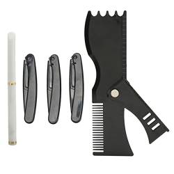 Straight Edge Trimmer Kit, Bartformer-Werkzeugset Barber Pencil Bartschablonen-Führungsvorlage Komplett für Zuhause von Shanrya