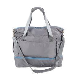 Weekender-Tasche, Damen-Sporttasche aus Polyester mit Zusatztasche für Reisen (Gray) von Shanrya