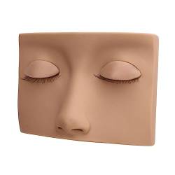 Wimpern-Mannequin-Kopf, Waschbare 3D-Silikon-wiederverwendbare Ersatz-Augenlider für Make-up (Hellbraun) von Shanrya