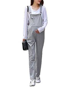 Latzhose | Umstandsmode | Maternity Dungarees | Overall Salopette | Umstandslatzhose Gräulich 2XL von Shaoyao