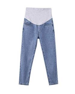Shaoyao Damen Umstandshose Leggings Jeans Schwangerschafts Hose mit Bauchband Hellblau Etikett L/EU 38 von Shaoyao
