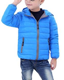 Shaoyao Kinder Daunenjacke mit Kapuze Mäntel Jungen Madchen Schneeanzüge Outfits 3-8 Jahre Blau 130 von Shaoyao