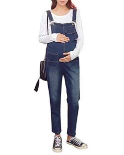 Shaoyao Schwangere Jeans Latzhose Damen Jumpsuit Frauen Vintage Denim Playsuit Blau M von Shaoyao