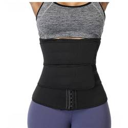 Shapewear Waist Trainer Damen Bauchweggürtel Damen Korsett Bauch Weg Für Fitness Neoprene mit Doppel Gürtel Körperformer S-3XL(Size:M) von Shapewear