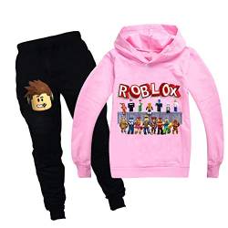 Jungen Kleidung Sets Hoodies Mädchen Outfits Unisex Pullover Baumwolle Top und Hose 3-12 Jahre Gr. 110, rose von SharkBebe