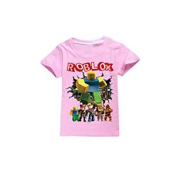 Roblox T-Shirt für Kinder, Jungen, Mädchen, kurzärmelig, 2–13 Jahre Gr. 7-8 Jahre, rose von SharkBebe