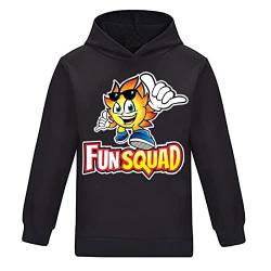 SharkBebe Jungen Fun Squad Hoodies Kinder New Merch Sweatshirts Mode Baumwolle Hoodied für Mädchen, Schwarz, 134 von SharkBebe