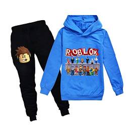 SharkBebe Jungen Kleidung Sets Hoodies Mädchen Outfits Unisex Pullover Baumwolle Top und Hose 3-12 Jahre, blau, 116 von SharkBebe