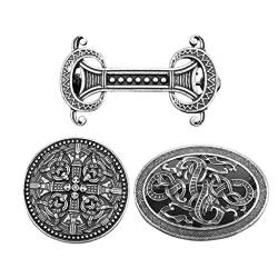3x Wikinger Brosche Schmuck keltische Knoten Gewandnadel Mittelalter Anstecknadel Dekorative für Mantel, Schal von Sharplace